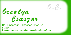 orsolya csaszar business card